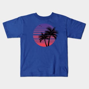 Synthwave - Vaporwave - California - Florida - 80s - Purple & Pink Kids T-Shirt